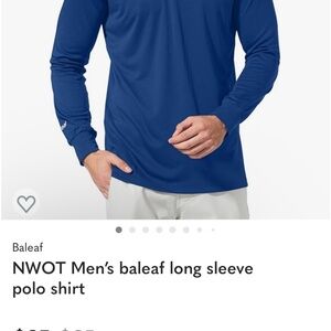 Baleaf Men's Navy Long Sleeve Polo Shirt